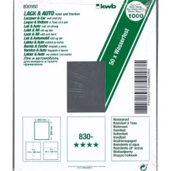 kwbSchleifpapier Lack und Auto wasserfest 230 x 280 mm K1000