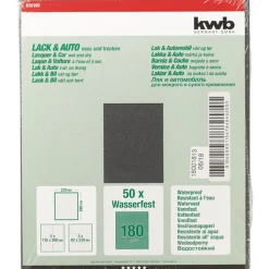 kwbSchleifpapier Lack und Auto wasserfest 230 x 280 mm K180