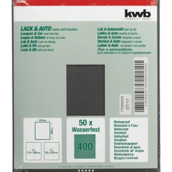 kwbSchleifpapier Lack und Auto wasserfest 230 x 280 mm K400