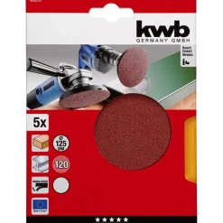 kwbSchleifscheiben Quick-Stick Holz und Metall Durchmesser 125 mm K120