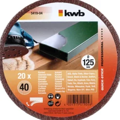 kwbSchleifscheiben Quick-Stick Holz und Metall Durchmesser 125 mm K40