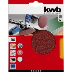 kwbSchleifscheiben Quick-Stick Holz und Metall Durchmesser 125 mm K40