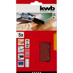 kwbSchleifstreifen Quick-Stick Holz und Metall 93 x 185 mm K80