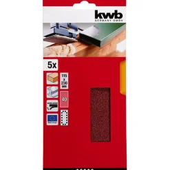 kwbSchleifstreifen Quick-Stick Holz und Metall 115 x 230 mm K40
