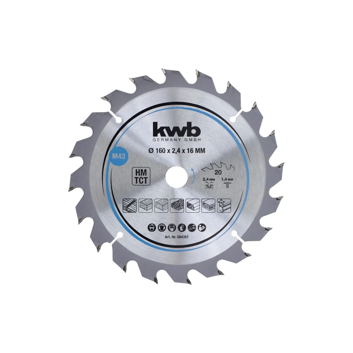 kwbSpanplatten-Kreissägeblätter für Handkreissägen Durchmesser 160x16 mm