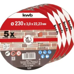 kwbTrennscheiben Steinbearbeitung Durchmesser 230 mm 5 Stück