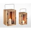 Laterne Kartoffelkistenlook Holz 29 x 45 cm