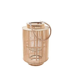 Laterne Bambus mit Jutehenkel 27 x 42 cm