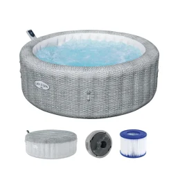 LAY-Z-SPA Whirlpool Bali 196x71cmGrau Rattan Rund
