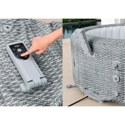 LAY-Z-SPA Whirlpool Bali 196x71cmGrau Rattan Rund