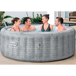 LAY-Z-SPA Whirlpool Bali 196x71cmGrau Rattan Rund