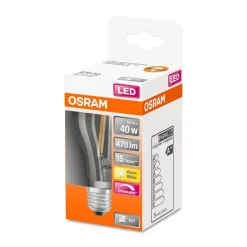LED Gluehlampe dim E27 470lm 27K 40W Ersatz warmweiss Filament Klar