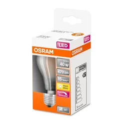 LED Gluehlampe dim E27 470lm 27K 40W Ersatz warmweiss Filament matt