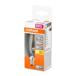 LED Kerze E14 136lm 2.700K 15 WErsatz warmweiss Filament klar