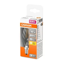 LED Kerze gedreht E14 470lm 2.700K 40 WErsatz warmweiss Filament klar