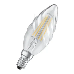 LED Kerze gedreht E14 470lm 2.700K 40 WErsatz warmweiss Filament klar