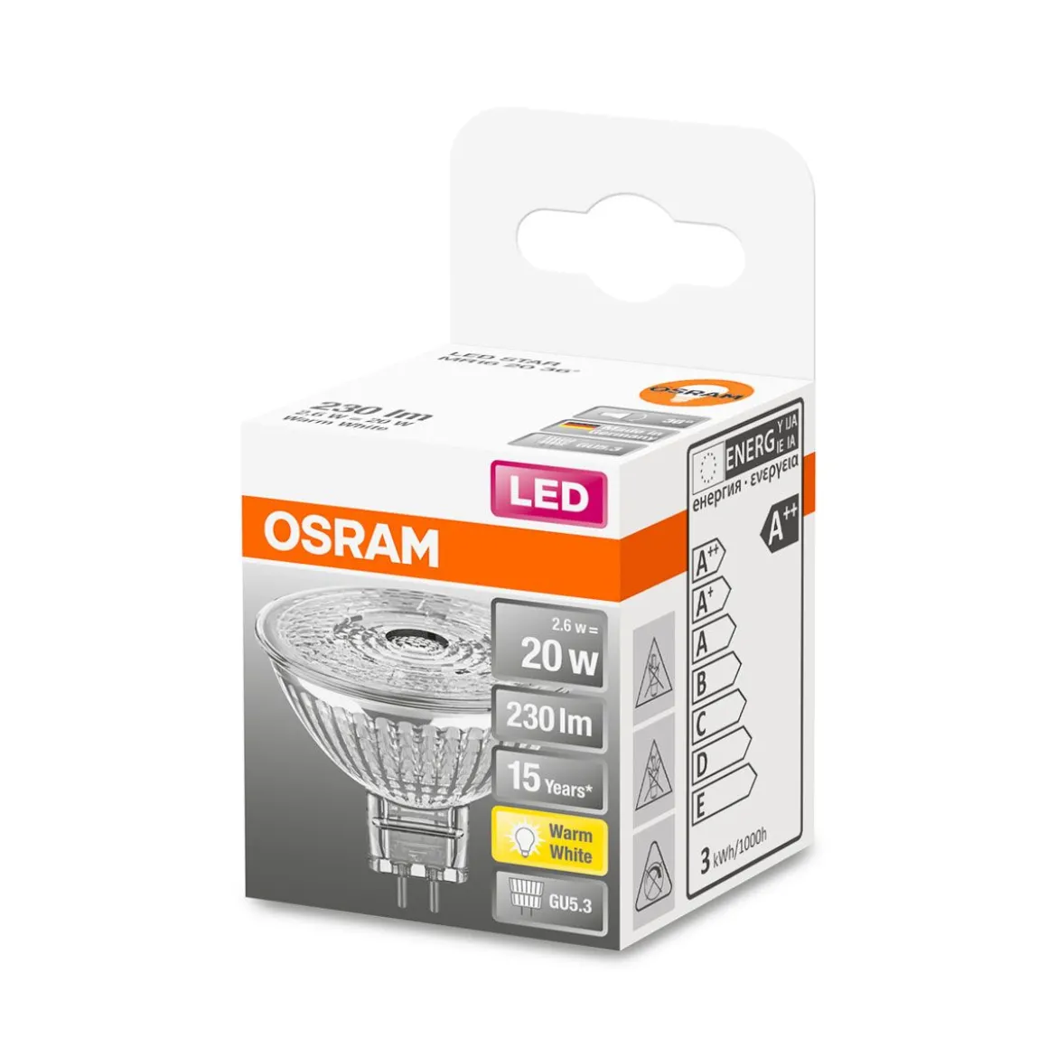 LED Reflektor 36grad GU5.3 230lm 2.700K20 W Ersatz warmweiss