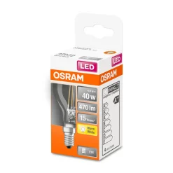 LED Tropfen E14 470lm 2.700K 40 WErsatz warmweiss Filament klar