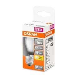 LED Tropfen E27 470lm 2.700K 40 WErsatz warmweiss Filament matt
