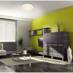 LED Deckenleuchte Como D 26 cm H 8,5 cmweiss Kristalleffekt
