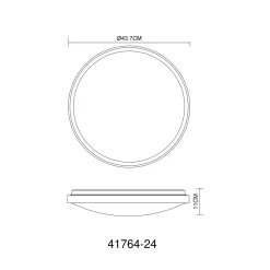 LED DL Bruno D43,7cm holz-schwarz24W 1000lm CCT3000/4500/6000K