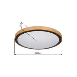 LED DL Bruno D43,7cm holz-schwarz24W 1000lm CCT3000/4500/6000K