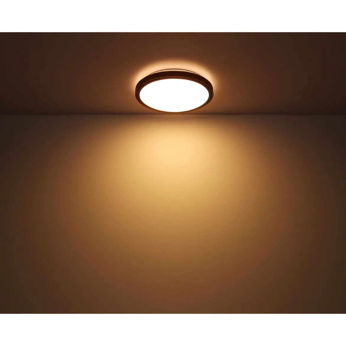 LED DL Bruno D43,7cm holz-schwarz24W 1000lm CCT3000/4500/6000K