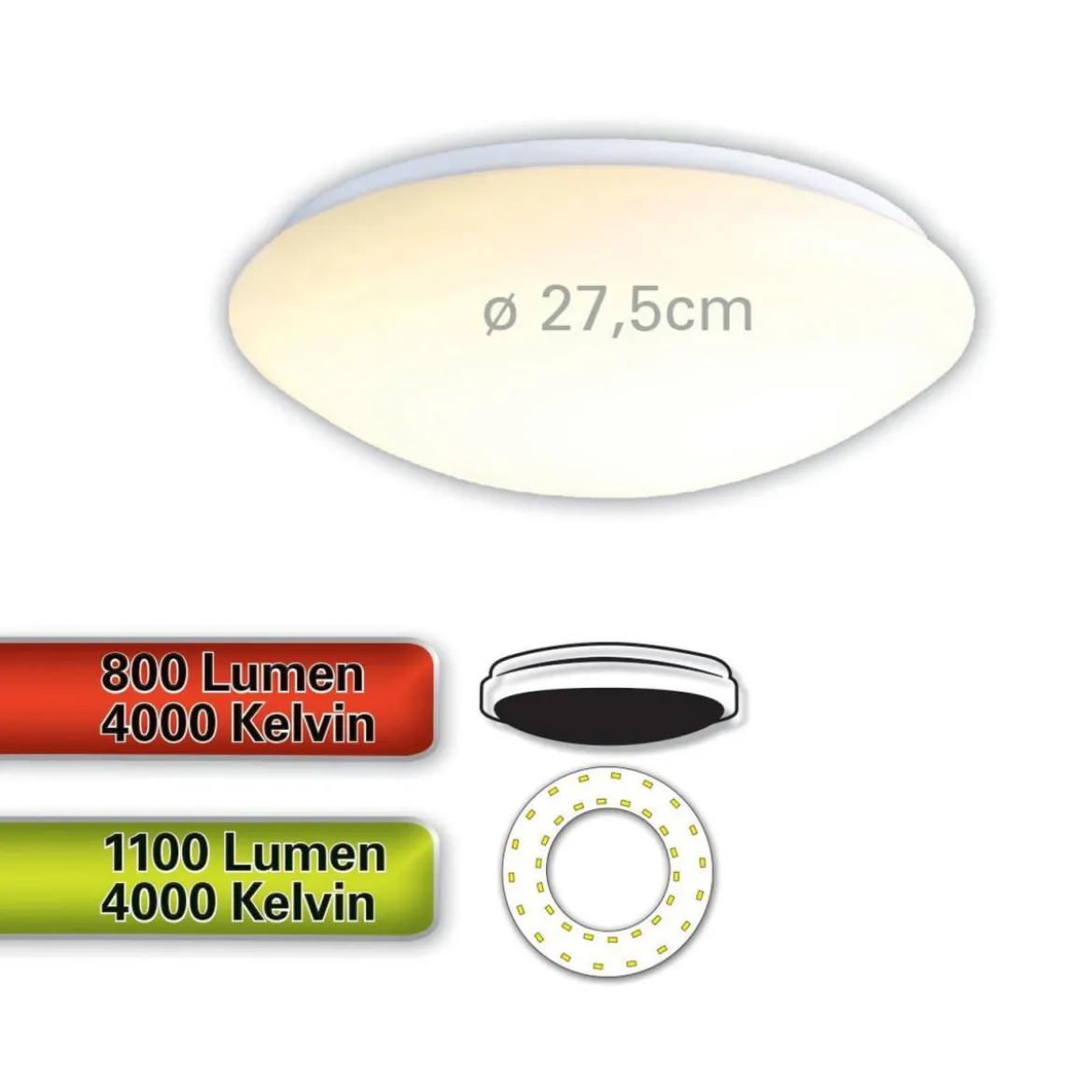 LED WADE Dublin inkl. 28 SMD LED 11,5W4000K 800lm D 27 cm