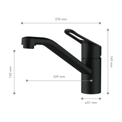 LENZ Spültischarmatur Mila Anti-Fingerabdruck Schwarz Matt