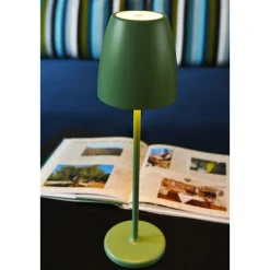 Lightme Akku-Tischleuchte Tavola salbeigrün