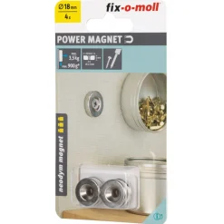 Magnet Neodym Ø 18 x 4mm, mit Senkbohrung Ø 4,5 mm, silber
