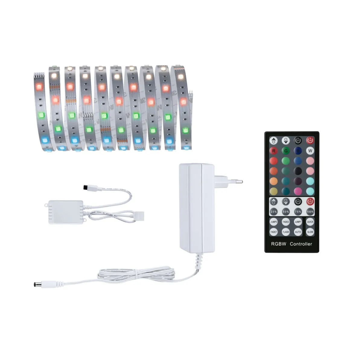MaxLED 250 Basisset 3m RGBW IP20 3000K20W 230/24V 24VA Silber