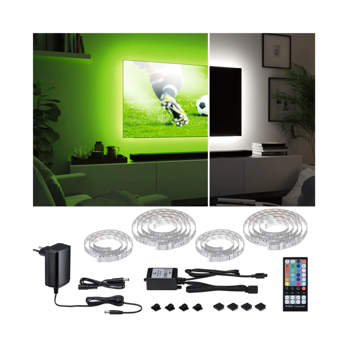 MaxLED 250 Comfort Sets TV 65 RGBW 3000K22W 230/24V Silber Kst