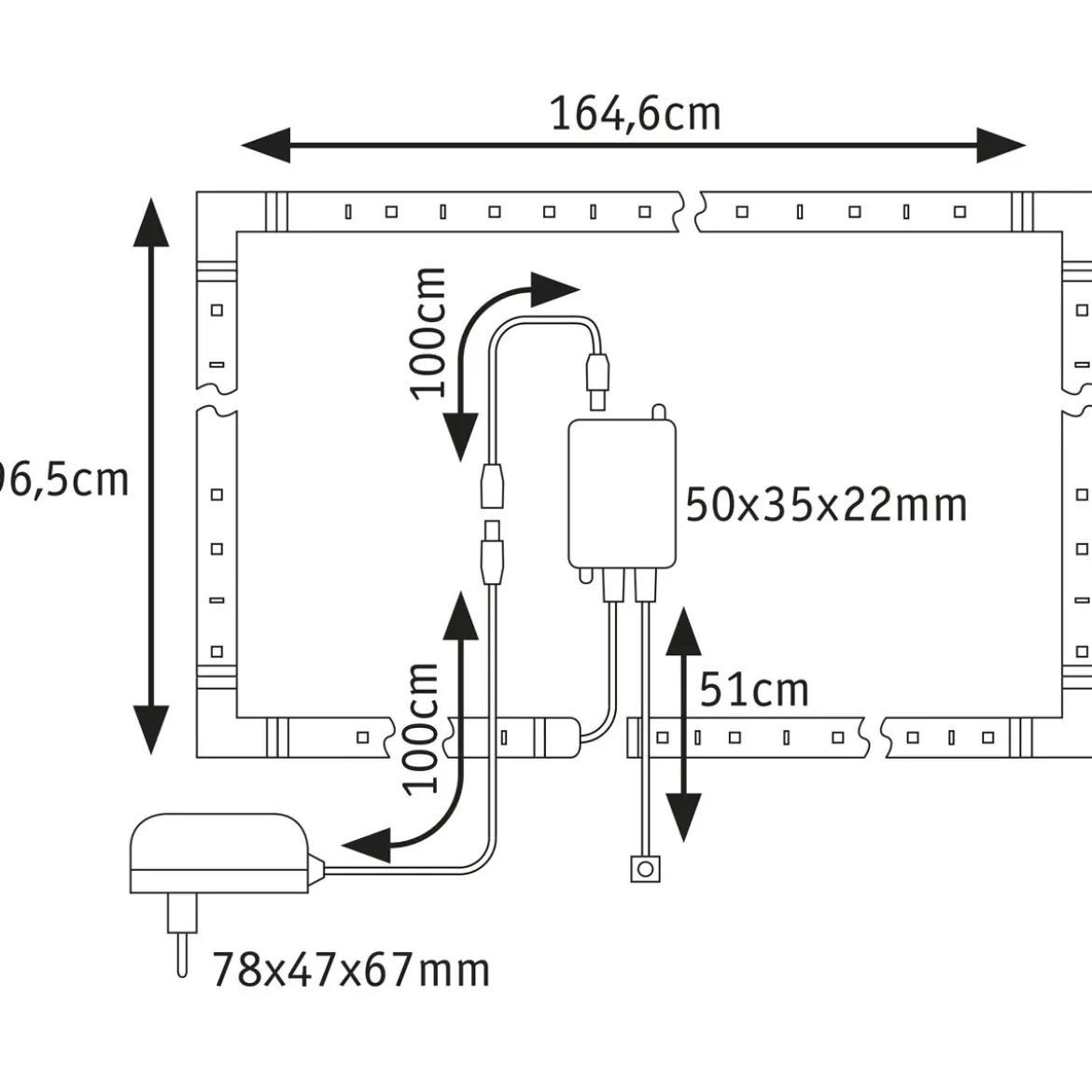 MaxLED 250 Comfort Sets TV 75 RGBW 3000K25,5W 230/24V Silber Kst