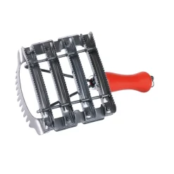Metallstriegel mit Mähnenkamm 12,5 cm rot