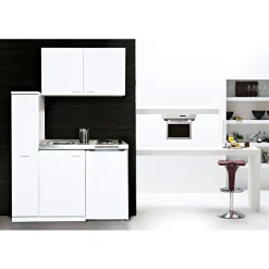 Minikueche weiss 100x60cm Pantry 100Smit Siebkorbventil respekta