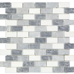 Mosaikfliese Nero Mix getrommelt 30,5 x 30,5 cm