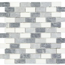 Mosaikfliese Nero Mix getrommelt 30,5 x 30,5 cm
