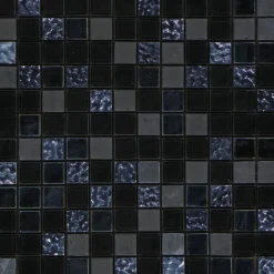 Mosaikfliese X-Glue Glas Schwarz-Blau 30 x 30 cm selbstklebend