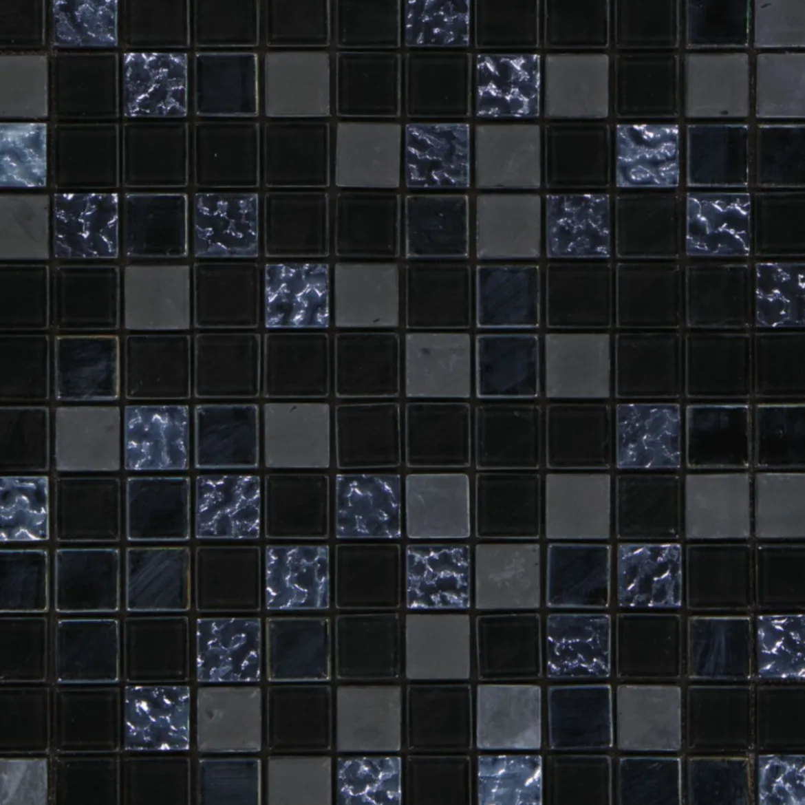 Mosaikfliese X-Glue Glas Schwarz-Blau 30 x 30 cm selbstklebend