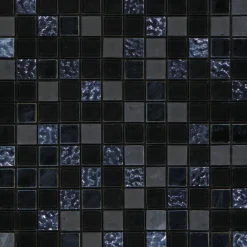 Mosaikfliese X-Glue Glas Schwarz-Blau 30 x 30 cm selbstklebend