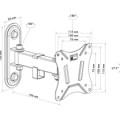 Motion 2 TV-Wandhalter 33-74cmSchwenk, max. 25kg