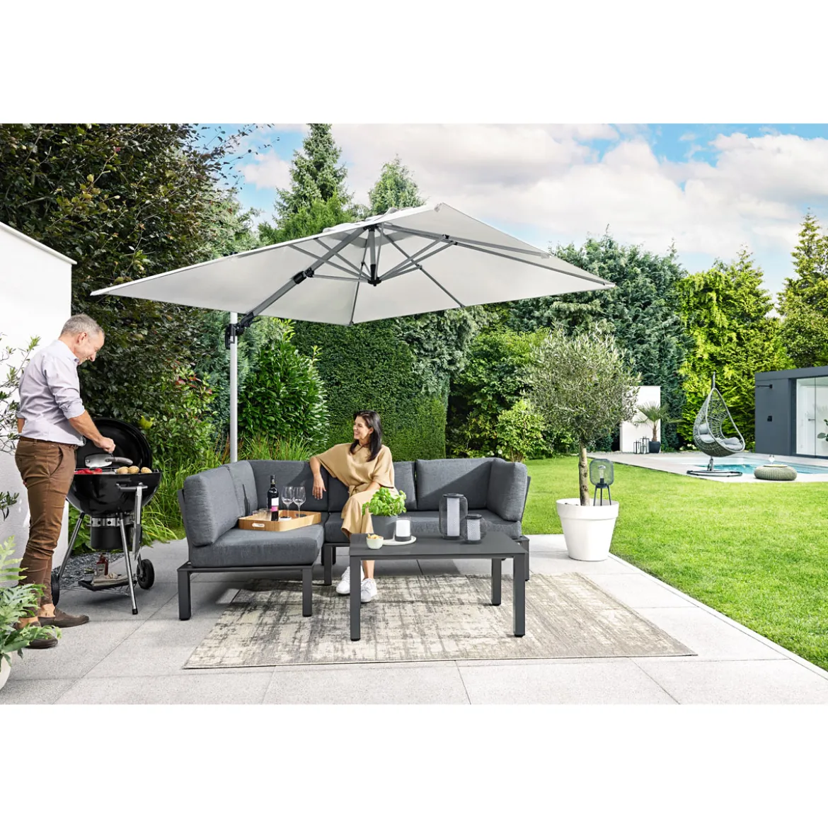 MWH Lounge-Set Widoo, 3-teilig,Aluminium eisengrau