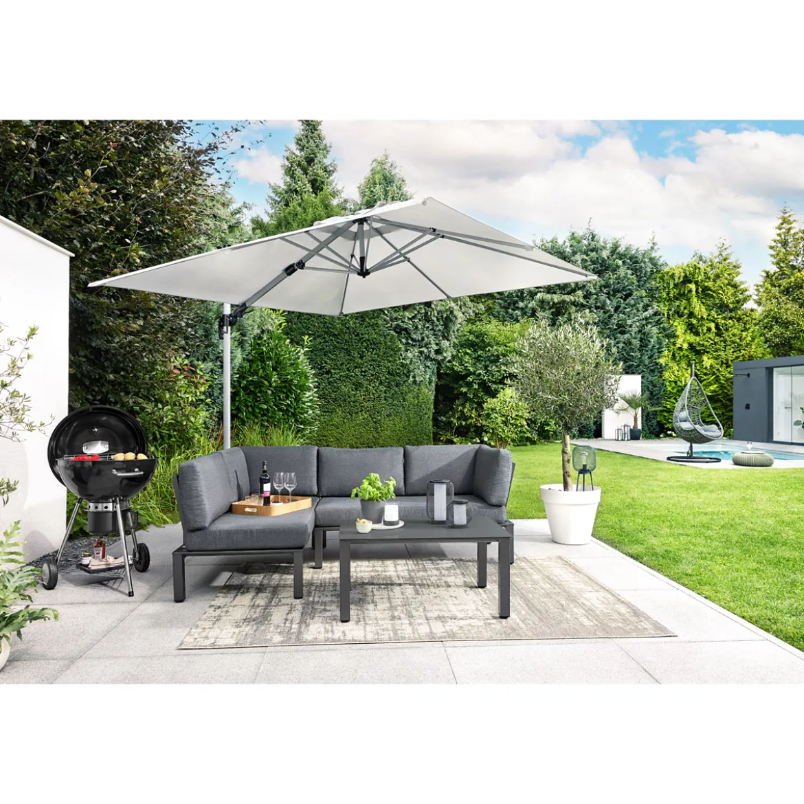 MWH Lounge-Set Widoo, 3-teilig,Aluminium eisengrau