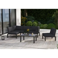 MWH Widoo Sessel Alu eisengrauinkl. Sitz- u. Rueckenkissen