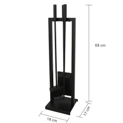 MyFireTool Kaminofenbesteck, 3tlg., Farbe: Schwarz, pulverbeschichtet