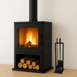MyFireTool Kaminofenbesteck, 3tlg., Farbe: Schwarz, pulverbeschichtet