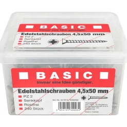 MyToolEdelstahlschraube 4,5 x 50 mm 240 Stück im Eimer