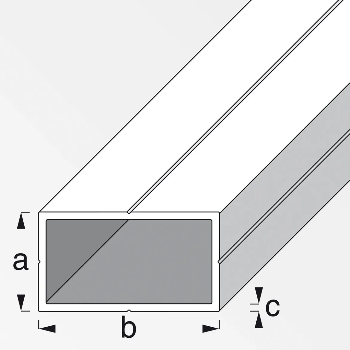 MyTool Rechteckrohr 11,5 x 19,5 mm 1m weiß