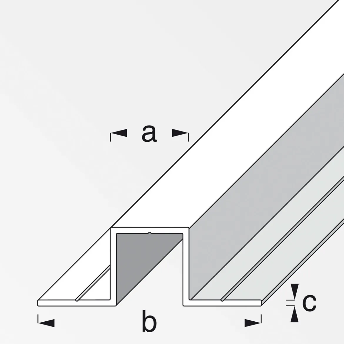 MyTool U-Profil mit 2 Schenkel 11,5 mm 1m blank